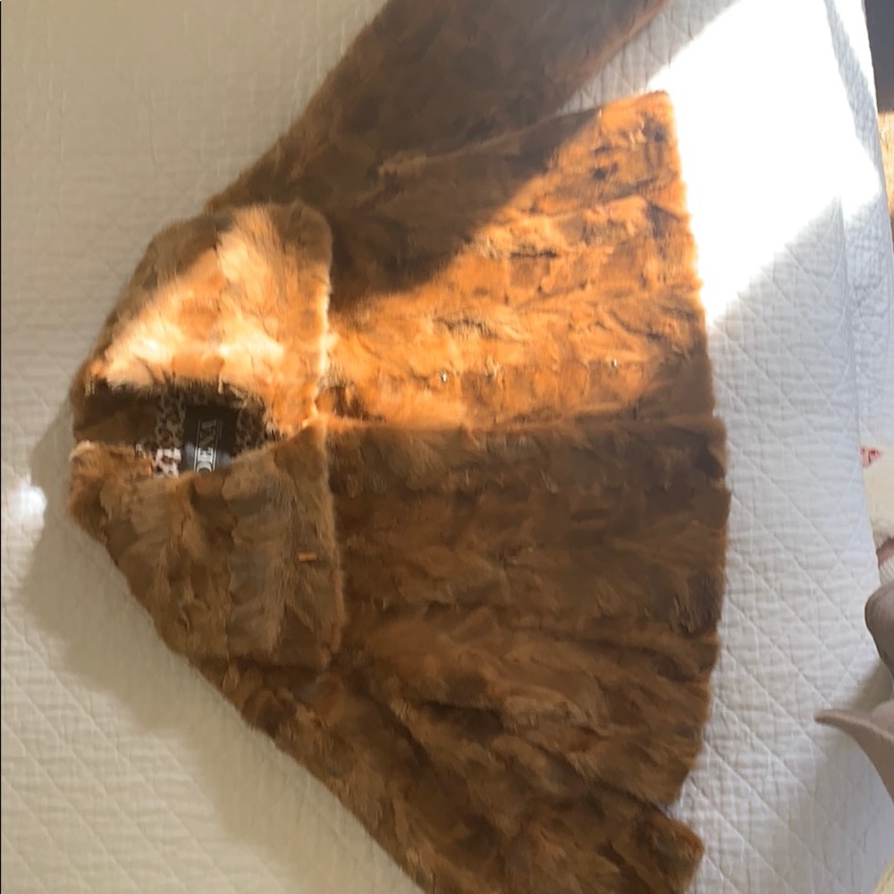 Mink jacket, whiskey colored, small, by DENA